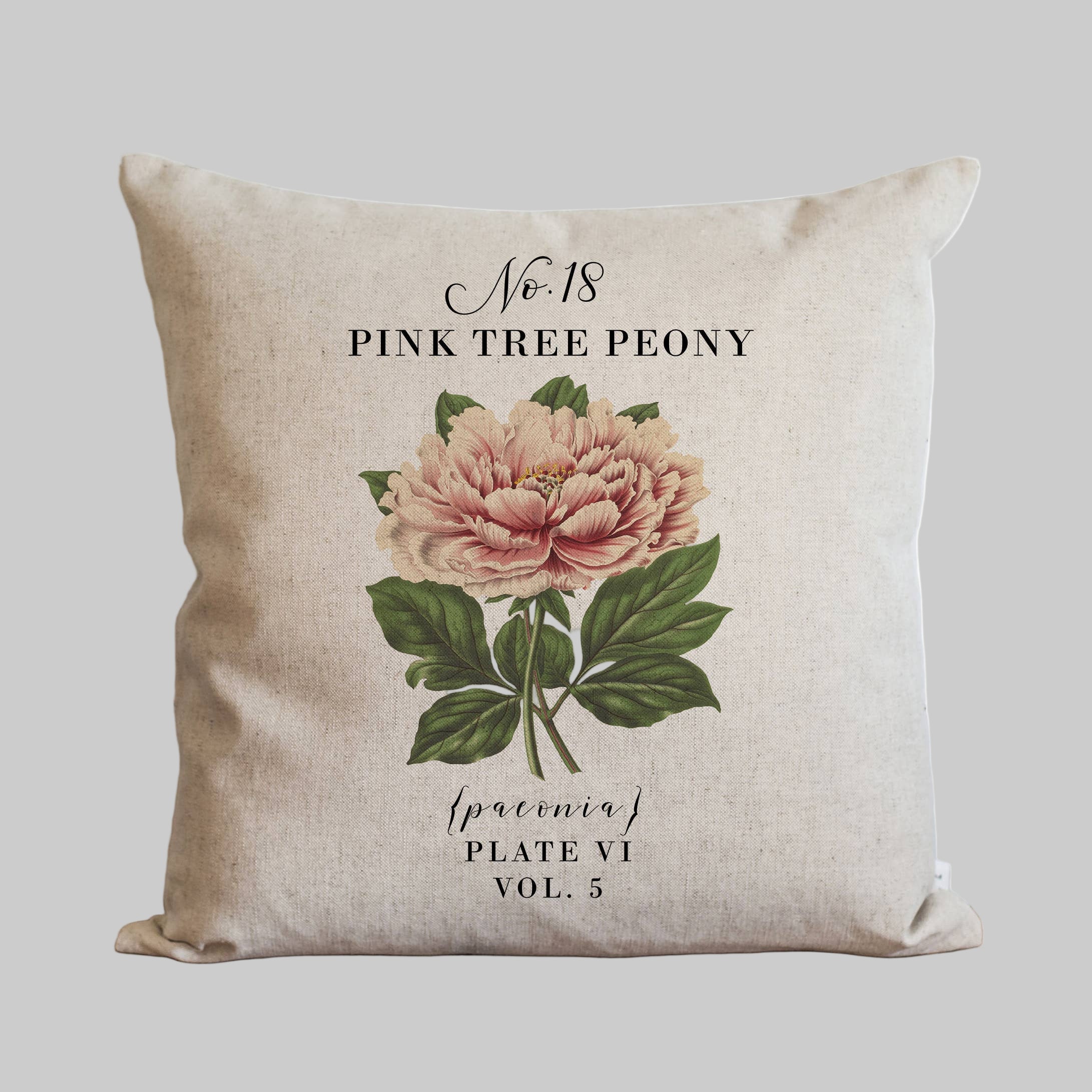 Pink Peony Pillow Cover
