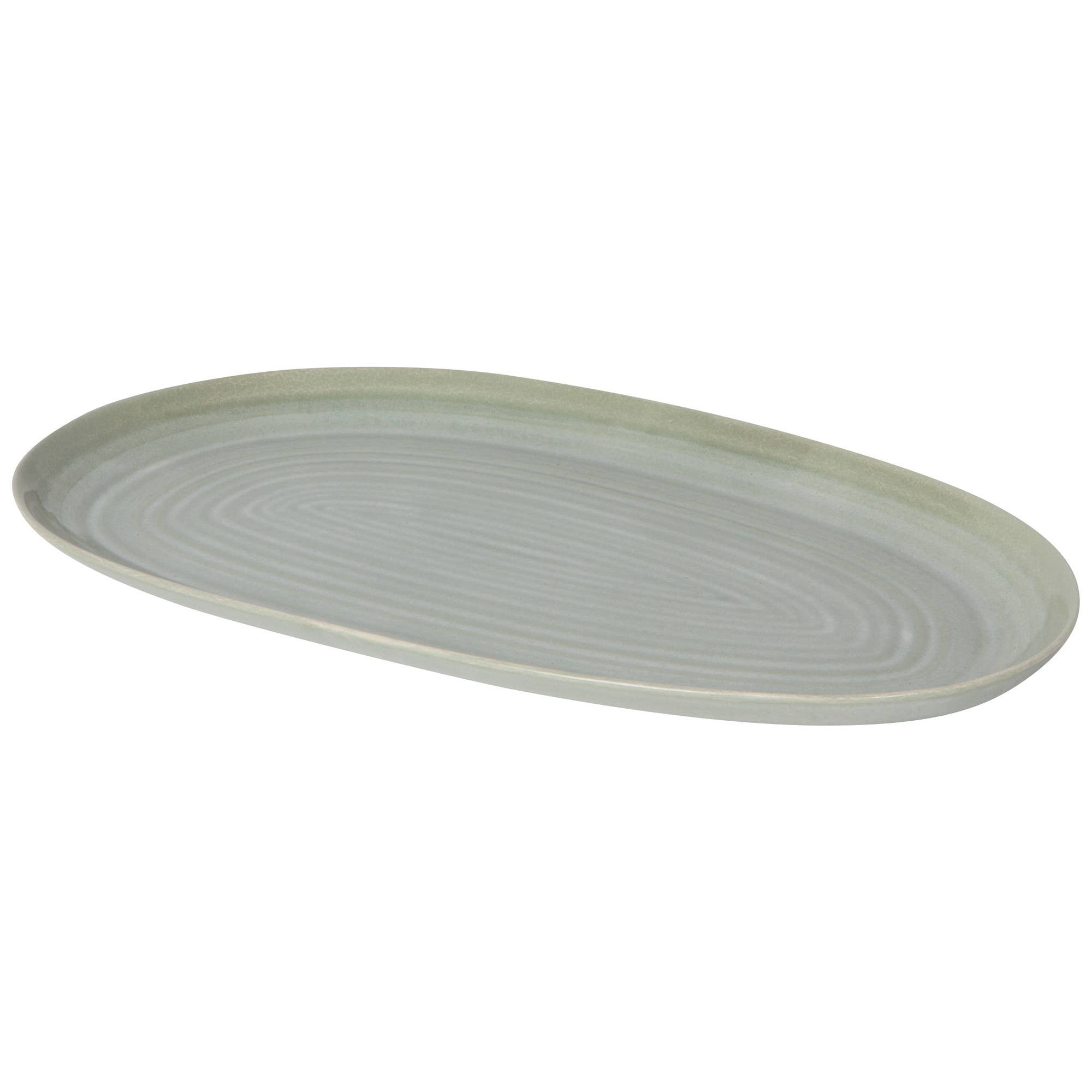Sage ceramic serving platter tableware