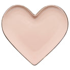 Heart-shaped pink ceramic plate trinket dish