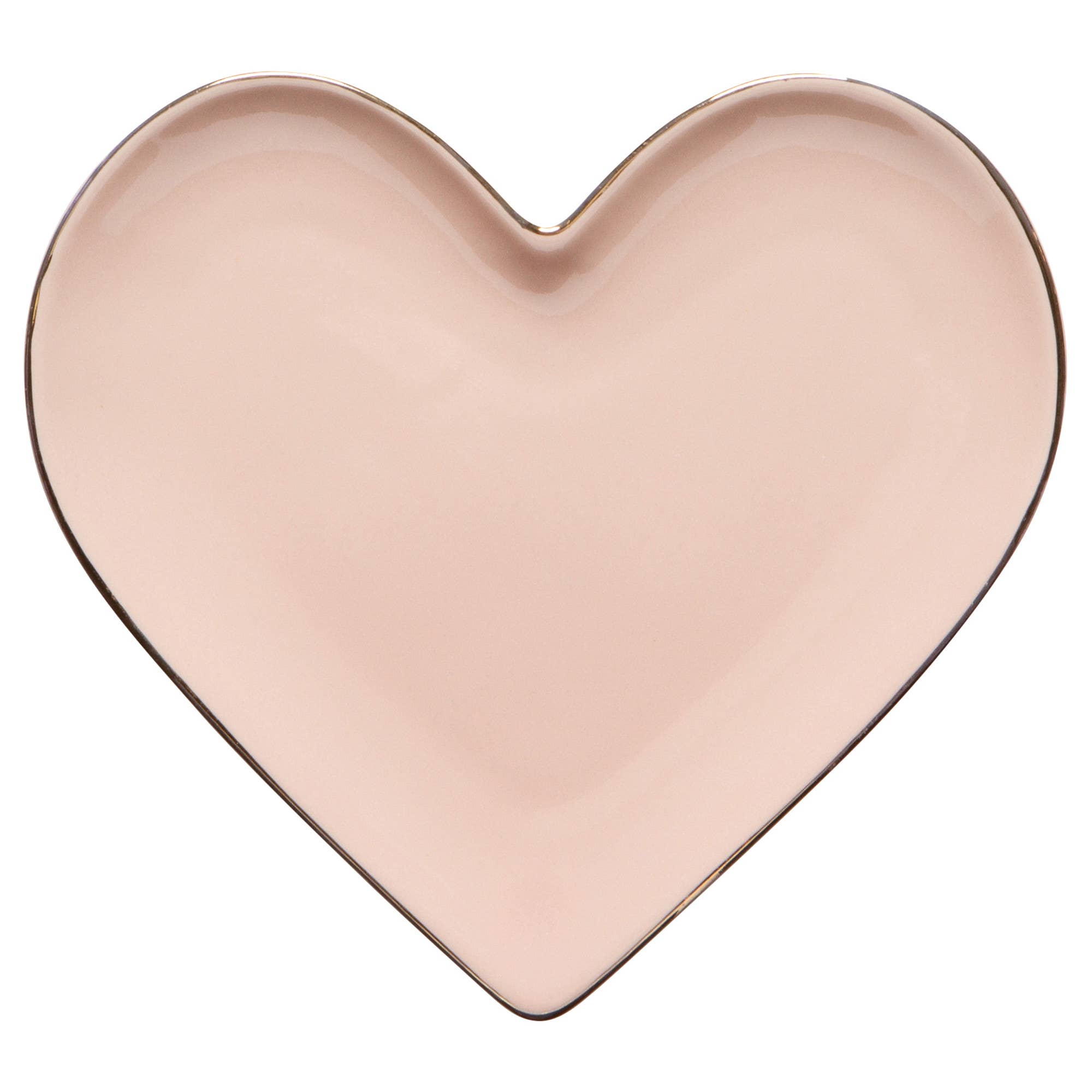 Heart-shaped pink ceramic plate trinket dish