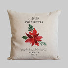Decorative pillow cover with red poinsettia design.
