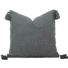 Steel grey pillow cover with tassels